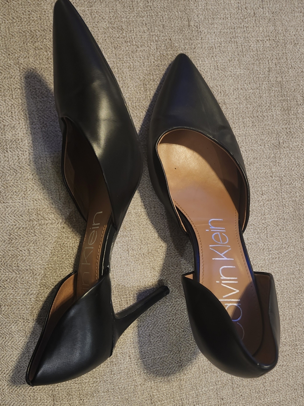 Calvin Klein Black Pointed D'Orsay Stiletto Heels